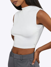 Sleeveless Tomboy Tee | White Tomboy-Cotton™