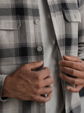 Brooks Flannel Soft Brushed Button Up | Grey-Black Classic-Fit