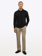 AO Long Sleeve Polo | Black Signature-Fit PYCA Pro®