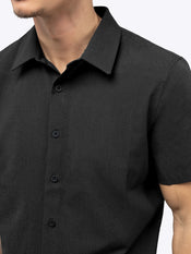 Crossover Button Up | Black Signature Fit