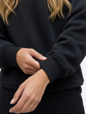 Divine Fleece Oversized Q-Zip | Black