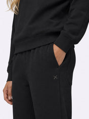 Divine Fleece Oversized Straight-Leg Sweatpant | Black