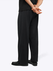 Foundation-Air Relaxed Pleated Trouser | Black Relaxed-Fit