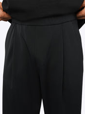 Foundation-Air Relaxed Pleated Trouser | Black Relaxed-Fit
