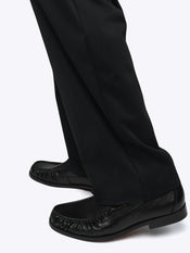Foundation-Air Relaxed Pleated Trouser | Black Relaxed-Fit