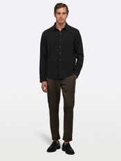 Hudson Soft Knit Button Up | Black Signature-Fit
