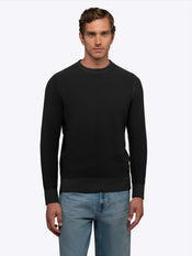 Palisade Textured Knit Crew Sweater | Black Classic-Fit