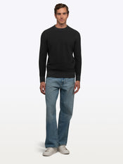 Palisade Textured Knit Crew Sweater | Black Classic-Fit