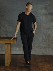 Riviera Knit Textured Tee | Black Signature-Fit