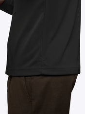 SoHo Ribbed Long Sleeve Polo| Black Signature-Fit