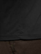 SoHo Ribbed Long Sleeve Polo| Black Signature-Fit
