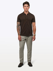 Riviera Knit Button Up | Burnt Oak Signature-Fit