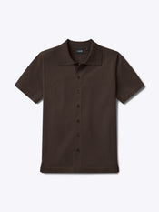 Riviera Knit Button Up | Burnt Oak Signature-Fit