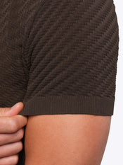 Riviera Knit Texture Tee | Burnt Oak Signature-Fit