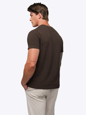 Riviera Knit Texture Tee | Burnt Oak Signature-Fit