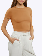 Tomboy Tee Cropped | Caramel Slim-fit Tomboy-Cotton™