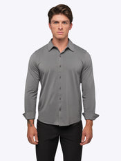 AO Long Sleeve Button Up | Charcoal Signature-Fit PYCA Pro®