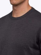 Riviera Luxe Knit Crewneck Long Sleeve Tee | Dark Heathered Grey Signature-Fit