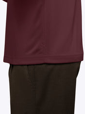 SoHo Ribbed Long Sleeve Polo | Deep Cranberry Signature-Fit