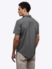 SoHo Short Sleeve Button Up | Heather Black Signature-fit