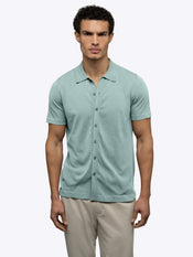 Riviera Knit Button Up | Stormy Sea Signature-Fit