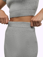 Soho Knit Midi Skirt | Heather Grey Form-fitting