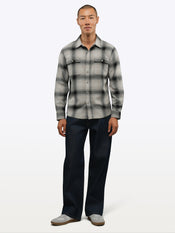Brooks Flannel Soft Brushed Button Up | Grey-Black Classic-Fit