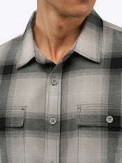 Brooks Flannel Soft Brushed Button Up | Grey-Black Classic-Fit