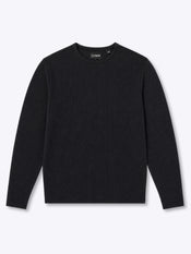 SoHo Ribbed Long Sleeve Crew Neck Tee | Black