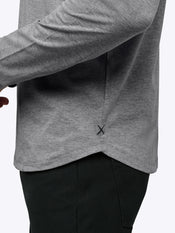 AO Long Sleeve Curve-Hem Tee | Heather Grey Signature-fit PYCA Pro®