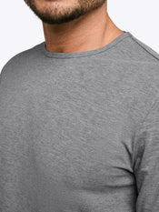 AO Long Sleeve Curve-Hem Tee | Heather Grey Signature-fit PYCA Pro®