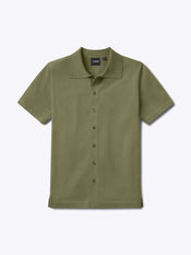 Riviera Knit Button Up | Capers Signature-Fit