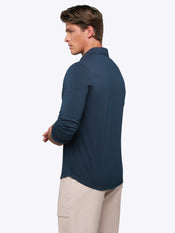 AO Long Sleeve Polo | Pacific Blue Signature-Fit PYCA Pro®
