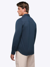 AO Long Sleeve Button Up | Pacific Blue Signature-Fit PYCA Pro®