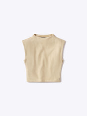 Sleeveless Tomboy Tee | Linen Slim-fit