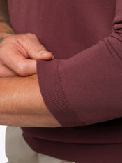 Riviera Knit Long Sleeve Polo | Merlot Signature-Fit