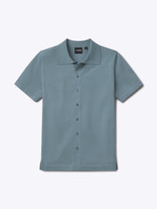 Riviera Knit Button Up | Naples Blue Signature-Fit