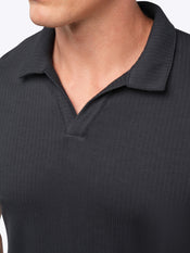 SoHo Ribbed Polo | Obsidian Signature-Fit
