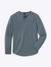 AO Long Sleeve Henley Curve-Hem | Ocean Storm Signature-fit PYCA Pro®