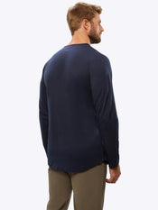 AO Long Sleeve Curve-Hem Tee | Pacific Blue Signature-fit PYCA Pro®
