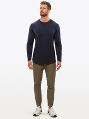 AO Long Sleeve Curve-Hem Tee | Pacific Blue Signature-fit PYCA Pro®