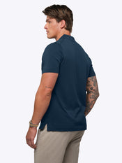 Riviera Knit Button Up | Pacific Blue Signature-Fit