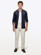 Riviera Knit Long Sleeve Button Up | Pacific Blue Signature-Fit
