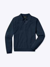 Riviera Knit Long Sleeve Polo | Pacific Blue Signature-Fit