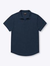 SoHo Ribbed Polo | Pacific Blue Signature-Fit