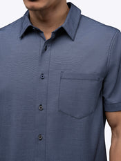 Soho Short Sleeve Button Up | Pacific Blue