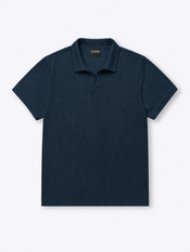 SoHo Ribbed Polo | Pacific Blue Signature-Fit