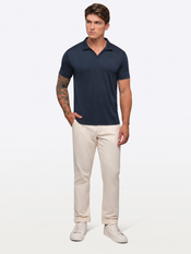 SoHo Ribbed Polo | Pacific Blue Signature-Fit