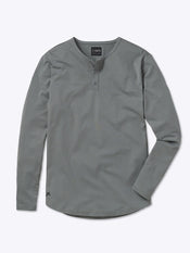 AO Long Sleeve Henley Curve-Hem | Sage Signature-fit PYCA Pro®
