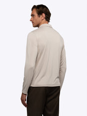 SoHo Ribbed Long Sleeve Polo | Sand Dune Signature-Fit